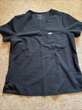 FIGS Catarina One-Pocket Scrub Top - Black - Size XL